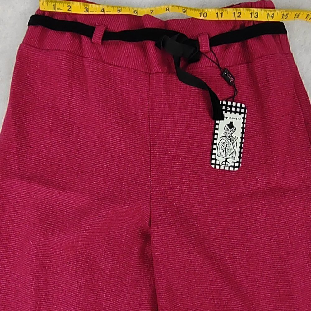Cottage Clothing Inc. Raspberry & Black Highlights Linen Pants Size Medium (NWT) - Picture 5 of 11